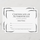 Zwart-wit certificaat van authenticiteit Sjabloon Kaart (Voorkant / Achterkant)