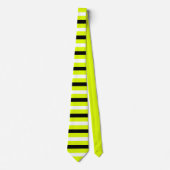 Zwart, wit, Chartreuse Stripes Pattern Stropdas (Voorkant)