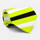 Zwart, wit, Chartreuse Stripes Pattern Stropdas (Opgerold)