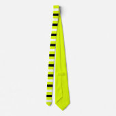 Zwart, wit, Chartreuse Stripes Pattern Stropdas (Achterkant)