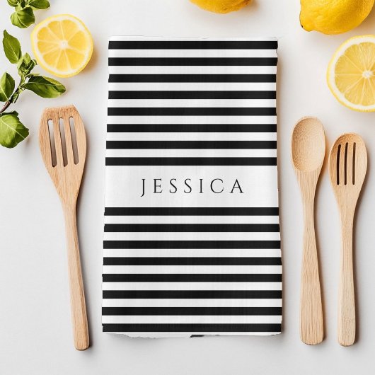 Zwart-wit chassis met strips theedoek