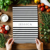 Zwart-wit chassis met strips theedoek