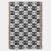 Zwart Wit Check Anker Patroon Ontwerp Deken (Voorkant Verticaal)