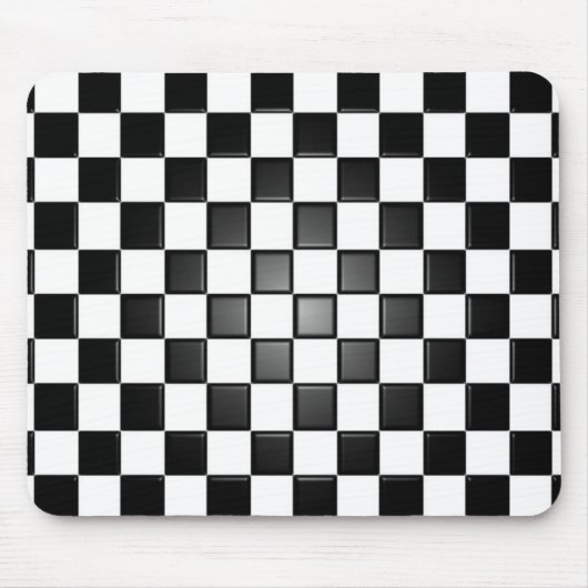 Zwart-wit checkboard muismat (Voorkant)