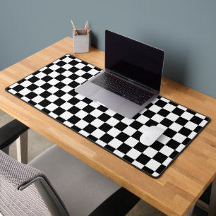 Zwart Wit Checker Patroon Desk Mat