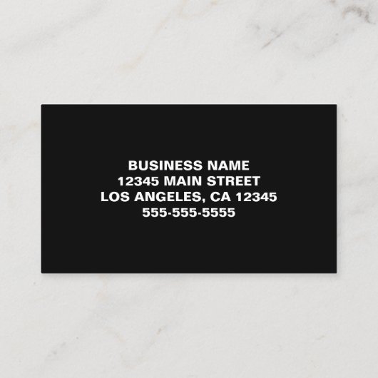 Zwart-wit Checkerboard Bold Minimalist Visitekaartje (Achterkant)