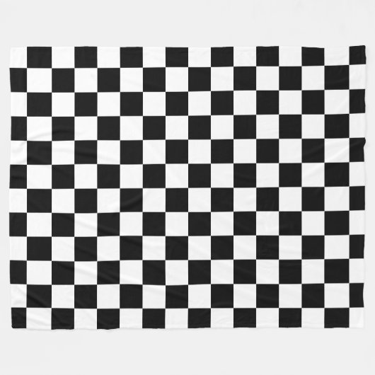 Zwart Wit Checkerboard Checkerboard Checkered Chec Fleece Deken (Voorkant (Horizontaal))