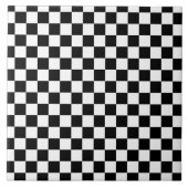 Zwart Wit Checkerboard Checkerboard Checkered Chec Tegeltje (Voorkant)
