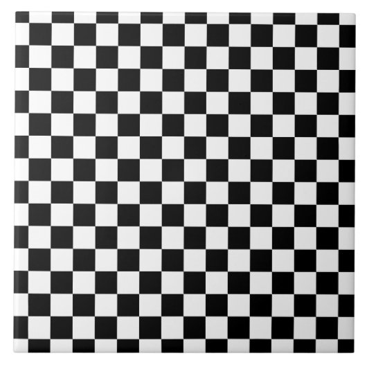 Zwart Wit Checkerboard Checkerboard Checkered Chec Tegeltje (Voorkant)