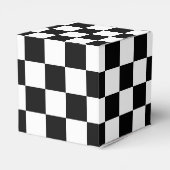 Zwart-wit Checkerboard Geruite vlag Bedankdoosjes (Achterkant)