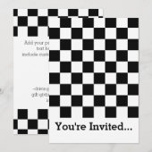 Zwart-wit Checkerboard Geruite vlag Kaart (Voorkant / Achterkant)