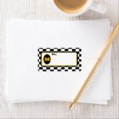 Zwart wit Checkerboard Monogrammed Mail Labels (Insitu)