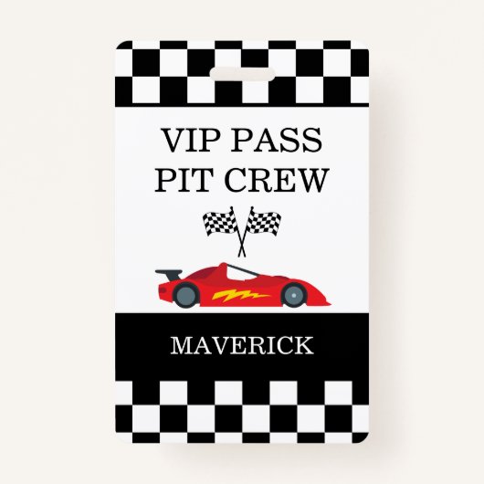 Zwart Wit Checkerboard Patroon Verjaardag Badge (Voorkant)