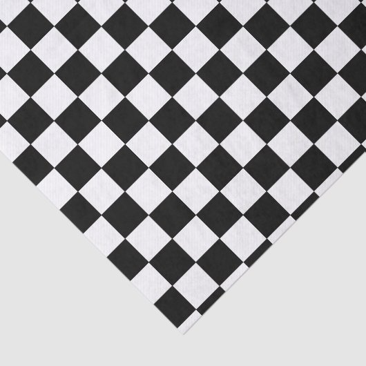 Zwart-wit Checkerboard Squares Tissuepapier (Detail)