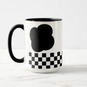 Zwart-wit Checkerboard Two-Tone Mok (Links)