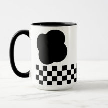 Zwart-wit Checkerboard Two-Tone Mok