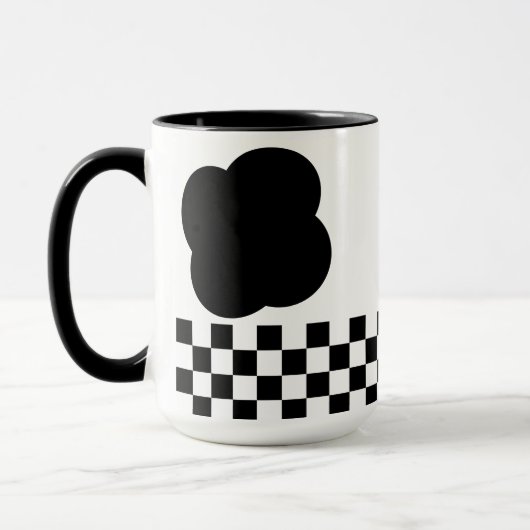 Zwart-wit Checkerboard Two-Tone Mok (Links)