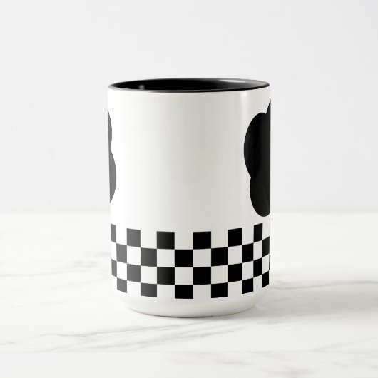 Zwart-wit Checkerboard Two-Tone Mok (Midden)