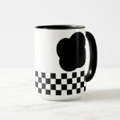 Zwart-wit Checkerboard Two-Tone Mok (Voorkant rechts)