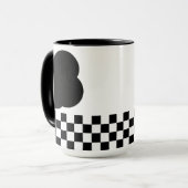Zwart-wit Checkerboard Two-Tone Mok (Voorkant links)