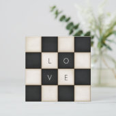  zwart-wit checkers Aangepaste letters Bedankkaart (Staand voorkant)