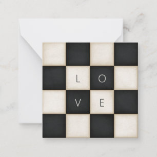 zwart-wit checkers Custom Letters Mini Notitiekaartje