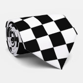Zwart-wit cheque stropdas (Opgerold)
