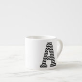 Zwart-wit Chevron A Monogram Espresso Kop (Voorkant rechts)