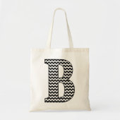 Zwart-wit Chevron "B" Monogram Canvas tas (Voorkant)