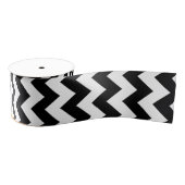 Zwart-wit Chevron Classic Design Grosgrain Lint (Spoel)