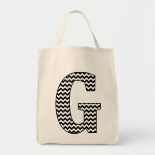 Zwart-wit chevron "G" Monogram Canvas tas