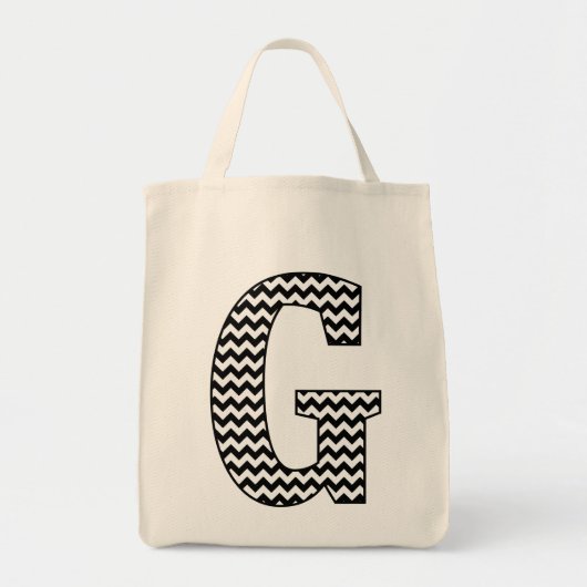 Zwart-wit chevron "G" Monogram Canvas tas (Voorkant)