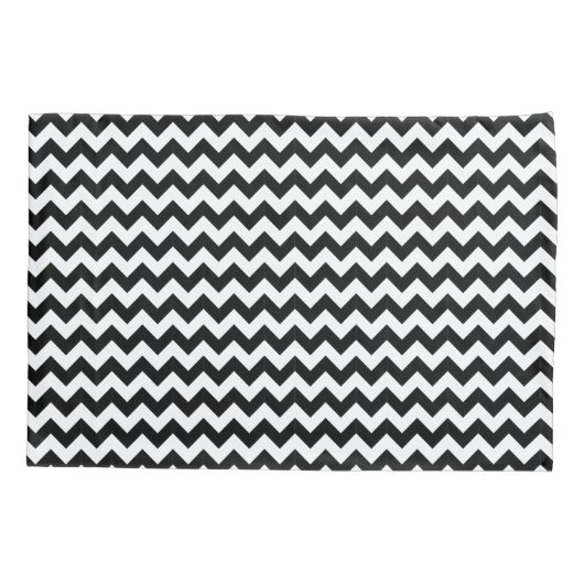 Zwart-wit Chevron H Monogram Kussensloop (Achterkant)