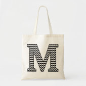 Zwart-wit chevron "M" Monogram Canvas tas (Voorkant)