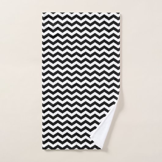 Zwart-wit Chevron-ontwerp - Handdoekset Bad Handdoek (Handdoek)