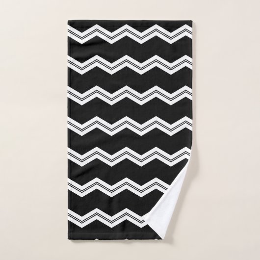 Zwart Wit chevron patroon Bad Handdoek (Handdoek)