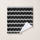 Zwart Wit chevron patroon Bad Handdoek (Wasdoekje)