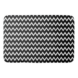 Zwart-wit Chevron-patroon Badmat