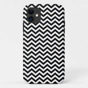 Zwart-wit Chevron-patroon iPhone 11 Hoesje