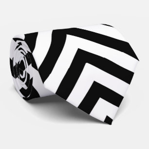 Zwart wit chevron-patroon getild stropdas