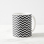 Zwart-wit Chevron-patroon Koffiemok (Voorkant rechts)