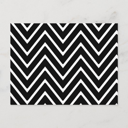 Zwart-wit Chevron Pattern 2 Briefkaart (Voorkant)