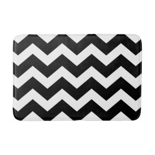 Zwart-wit Chevron Pattern Badmat