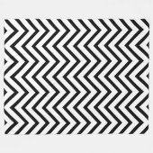 Zwart-wit Chevron Pattern Blanket Fleece Deken (Voorkant (Horizontaal))