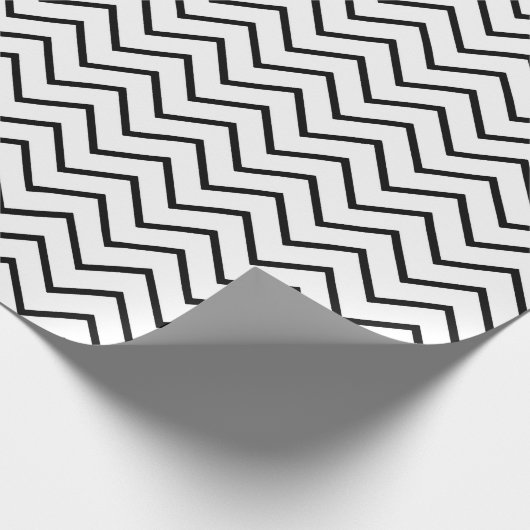 Zwart-wit Chevron Pattern Cadeaupapier (Hoek)