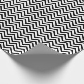 Zwart-wit Chevron Pattern Cadeaupapier (Hoek)