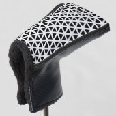 Zwart-wit Chevron Pattern Golfheadcover (3/4 voorkant)