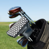 Zwart-wit Chevron Pattern Golfheadcover (Insitu)