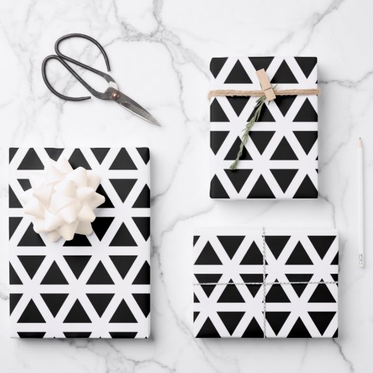 Zwart-wit Chevron Pattern Inpakpapier Vel (Voorkant)