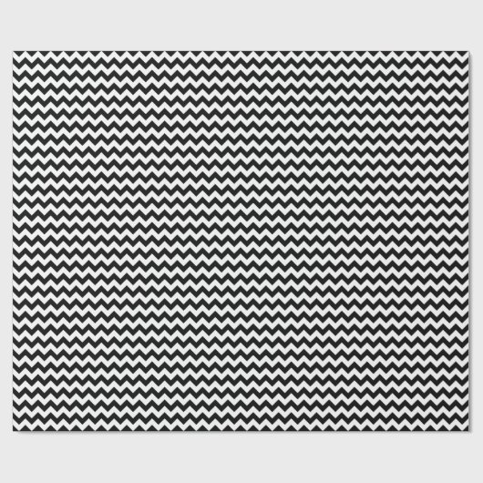 Zwart-wit Chevron Pattern Modern Trendy Cadeaupapier (Vlak)